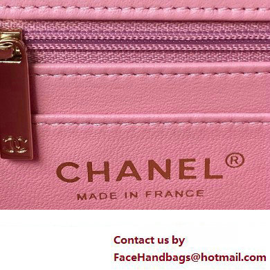 Chanel Quilted Shiny Calfskin  &  Gold-Tone Metal box Bag AS4471 Pink 2023